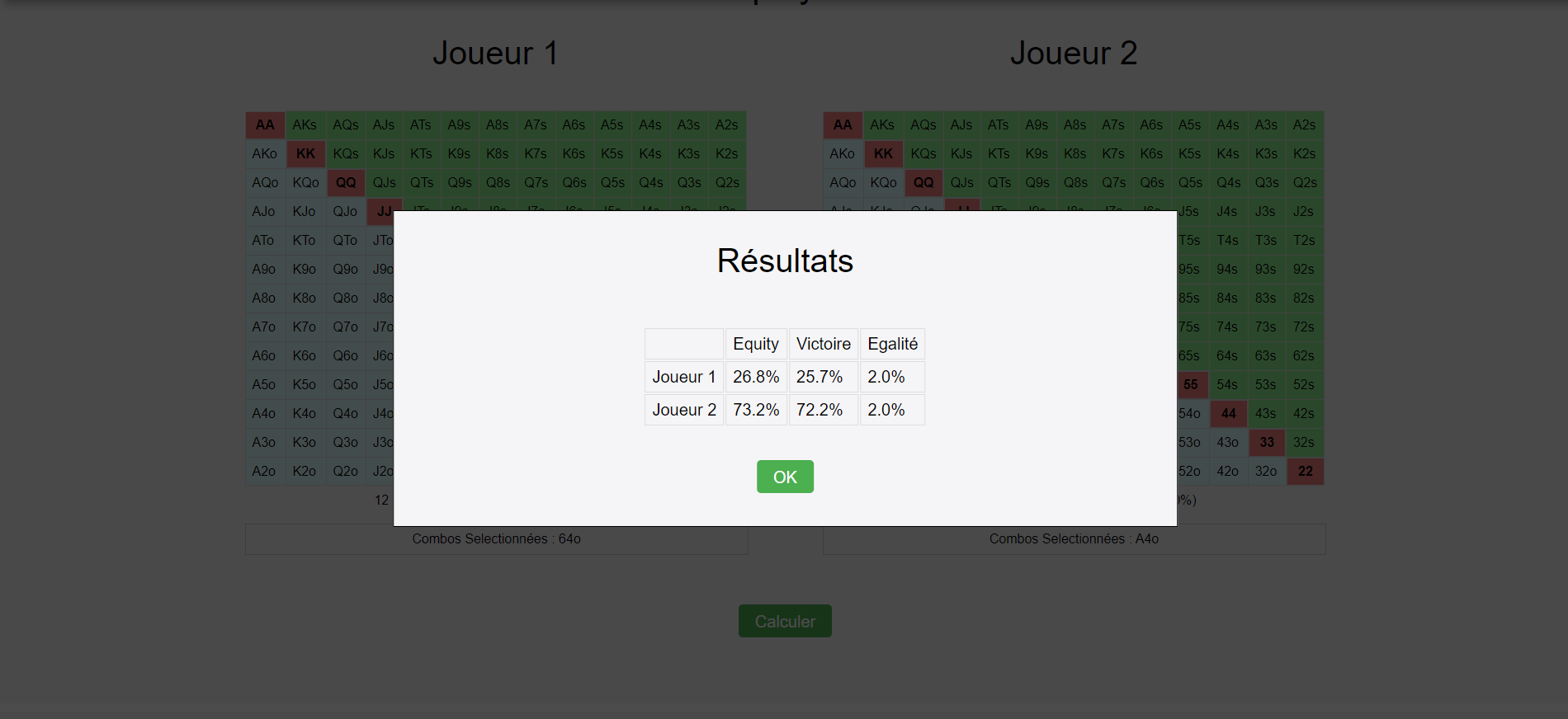 Logiciel Equity Calculator
